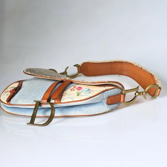 Dior Saddle Bag Denim Shearling - Picture 5 of 15